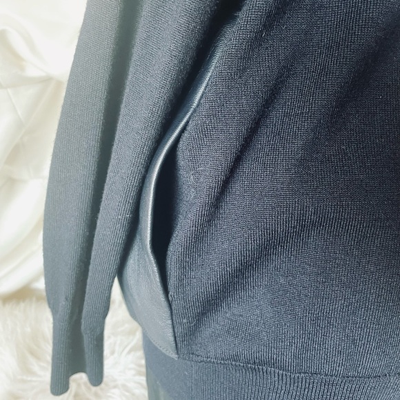 Banana Republic Leather Black Cardigan Sweater - Picture 4 of 9